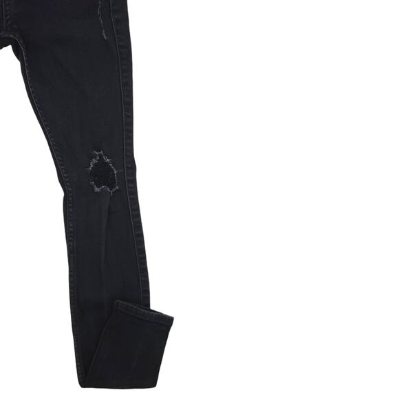 Hollister Jeans Womens 00 Short Black Super Skinny High Rise Distressed Stretch - Picture 6 of 13